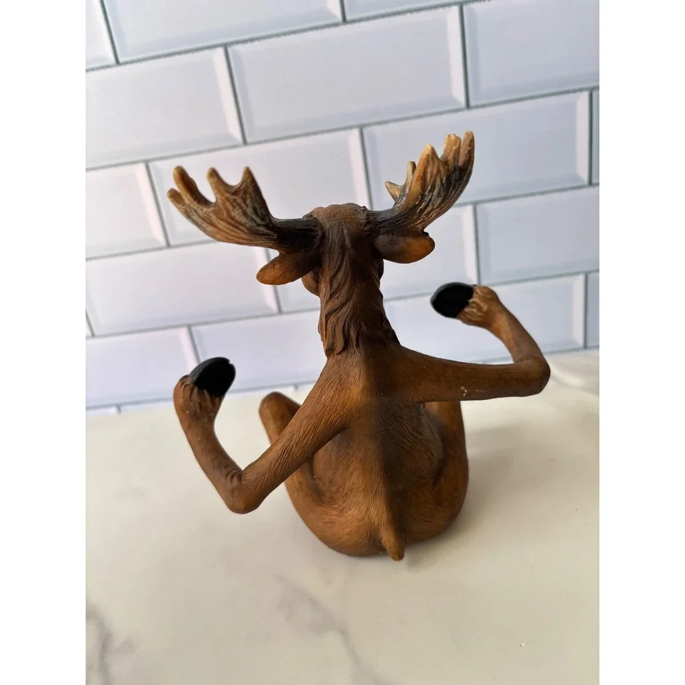 Rivers Edge Products Sitting Moose Salt and Pepper Shaker‎ Holder Set